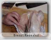 Chicken breast exposed